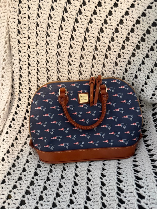 Dooney & Bourke Handbags - BRAND NEW Dooney & Bourke Navy and Brown New England Patriots Satchel
